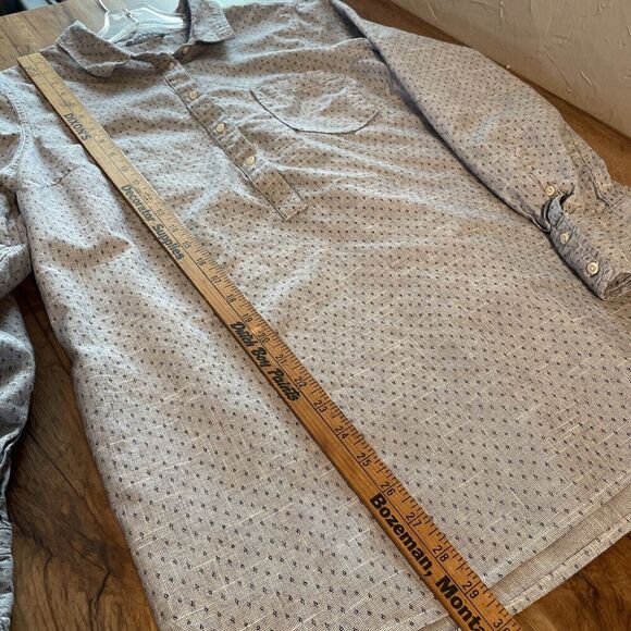 Merona Women's XXL Long Sleeve Blue Print Shirt Long sleeve 1/2 button cotton - Picture 5 of 11